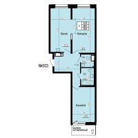 3 ккв (Евро) № 503 Дом: 8 Корп.: 3 , Секция 5  в ЖК ПРАГМА СИТИ