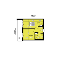 2 ккв (Евро) № 507 Дом: 8 Корп.: 3 , Секция 5  в ЖК ПРАГМА СИТИ