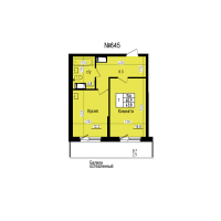 1 ккв № 645 Дом: 8 Корп.: 3 , Секция 6  в ЖК ПРАГМА СИТИ