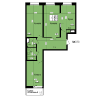 3 ккв № 379 Дом: 8 Корп.: 3 , Секция 4  в ЖК ПРАГМА СИТИ