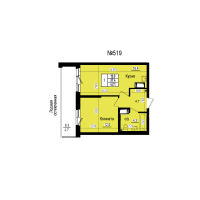 2 ккв (Евро) № 519 Дом: 8 Корп.: 3 , Секция 5  в ЖК ПРАГМА СИТИ