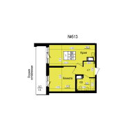 2 ккв (Евро) № 513 Дом: 8 Корп.: 3 , Секция 5  в ЖК ПРАГМА СИТИ