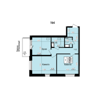 2 ккв № 4 Дом: 8 Корп.: 3 , Секция 1  в ЖК ПРАГМА СИТИ