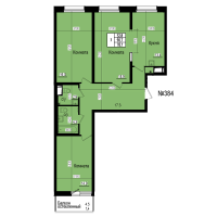 3 ккв № 384 Дом: 8 Корп.: 3 , Секция 4  в ЖК ПРАГМА СИТИ