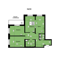 4 ккв (Евро) № 290 Дом: 8 Корп.: 3 , Секция 3  в ЖК ПРАГМА СИТИ