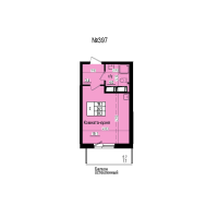 Студия № 397 Дом: 8 Корп.: 3 , Секция 4  в ЖК ПРАГМА СИТИ