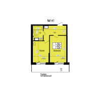 1 ккв № 141 Дом: 8 Корп.: 3 , Секция 2  в ЖК ПРАГМА СИТИ