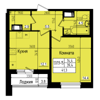 1 ккв № 147 Дом: 3/20 Корп.: 2 , Секция 1  в ЖК ПРАГМА СИТИ