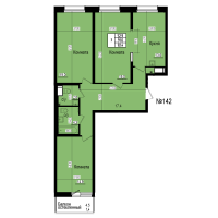 3 ккв № 142 Дом: 8 Корп.: 3 , Секция 2  в ЖК ПРАГМА СИТИ