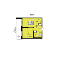 2 ккв (Евро) № 495 Дом: 8 Корп.: 3 , Секция 5  в ЖК ПРАГМА СИТИ