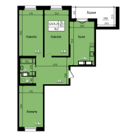 3 ккв № 588 Дом: 10 Корп.: 2 , Секция 4  в ЖК ПРАГМА city