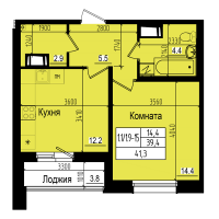 1 ккв № 84 Дом: 10 Корп.: 2 , Секция 1  в ЖК ПРАГМА city