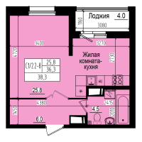 Студия № 180 Дом: 10 Корп.: 2 , Секция 2  в ЖК ПРАГМА city