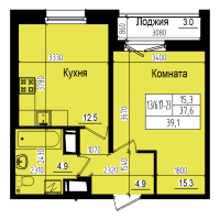 1 ккв № 793 Дом: 10 Корп.: 2 , Секция 5  в ЖК ПРАГМА city