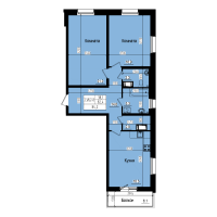 3 ккв (Евро) № 668 Дом: 10 Корп.: 2 , Секция 5  в ЖК ПРАГМА city