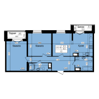 3 ккв (Евро) № 185 Дом: 10 Корп.: 2 , Секция 2  в ЖК ПРАГМА city