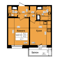 1 ккв № 813 Дом: 10 Корп.: 2 , Секция 5  в ЖК ПРАГМА city