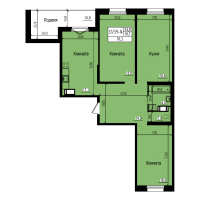 3 ккв № 379 Дом: 10 Корп.: 2 , Секция 3  в ЖК ПРАГМА city