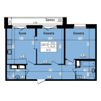 2 ккв № 792 Дом: 10 Корп.: 2 , Секция 5  в ЖК ПРАГМА city