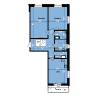 3 ккв (Евро) № 704 Дом: 10 Корп.: 2 , Секция 5  в ЖК ПРАГМА city