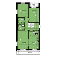 3 ккв № 618 Дом: 10 Корп.: 2 , Секция 5  в ЖК ПРАГМА city