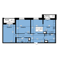 3 ккв (Евро) № 206 Дом: 10 Корп.: 2 , Секция 2  в ЖК ПРАГМА city