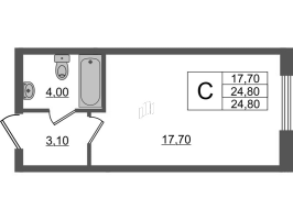 Студия № 90Н Корп.: 6а , Секция 2  в ЖК PROMENADE