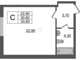 Студия № 109Н Корп.: 6а , Секция 2  в ЖК PROMENADE