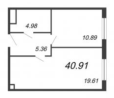 1 ккв № 329-1 Уч. 3 , Секция 1  в ЖК ПРОМОЛОDОСТЬ