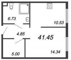 1 ккв № 254-1 Уч. 3 , Секция 1  в ЖК ПРОМОЛОDОСТЬ