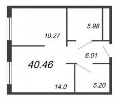 1 ккв № 1839-1 Уч. 3 , Секция 1  в ЖК ПРОМОЛОDОСТЬ