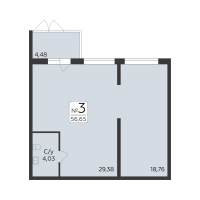 К. пом № НП3 Корп.: 6 , Секция 5  в ЖК Панорама Юкки