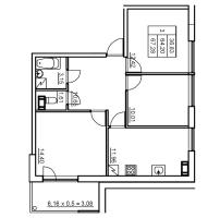 3 ккв № 66 Корп.: 6 , Секция 2  в ЖК Панорама Юкки
