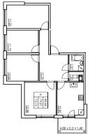 4 ккв № 43 Корп.: 6 , Секция 1  в ЖК Панорама Юкки