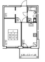 1 ккв № 61 Корп.: 6 , Секция 2  в ЖК Панорама Юкки