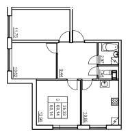 3 ккв № 1 Корп.: 6 , Секция 1  в ЖК Панорама Юкки