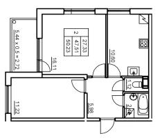2 ккв № 2 Корп.: 6 , Секция 1  в ЖК Панорама Юкки