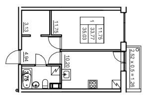 1 ккв № 262 Корп.: 6 , Секция 5  в ЖК Панорама Юкки