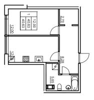 1 ккв № 319 Корп.: 6 , Секция 6  в ЖК Панорама Юкки