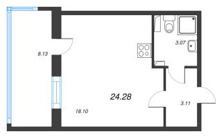 Студия № 25 Корп.: 5 , Секция 1.1  в ЖК Парадный ансамбль