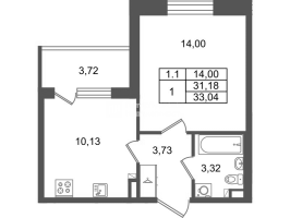 1 ккв № 53 Корп.: 8.1 , Секция 1.2  в ЖК Парадный ансамбль