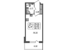 Студия № 28 Корп.: 7.13 , Секция 1  в ЖК Парадный ансамбль