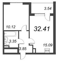 2 ккв (Евро) № 294 Корп.: 6.1 , Секция 6  в ЖК Парадный ансамбль