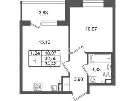 2 ккв (Евро) № 734 Корп.: 8.1 , Секция 2.2  в ЖК Парадный ансамбль