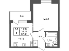 1 ккв № 630 Корп.: 8.1 , Секция 1.12  в ЖК Парадный ансамбль