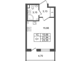 Студия № 752 Корп.: 8.1 , Секция 2.2  в ЖК Парадный ансамбль