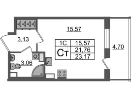 Студия № 115 Корп.: 7.8 , Секция 2  в ЖК Парадный ансамбль