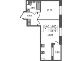 2 ккв (Евро) № 353 Корп.: 6.3 , Секция 6  в ЖК Парадный ансамбль