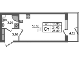 Студия № 79 Корп.: 7.13 , Секция 2  в ЖК Парадный ансамбль