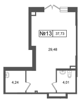 К. пом № НП13 Корп.: 7.7 , Секция 3  в ЖК Парадный ансамбль